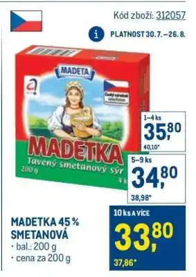 Makro Madetka 45 % smetanová nabídka