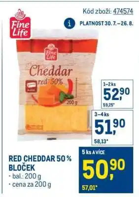 Makro RED CHEDDAR 50 % BLOČEK nabídka