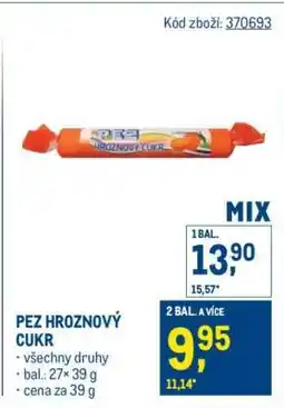 Makro PEZ hroznový cukr nabídka