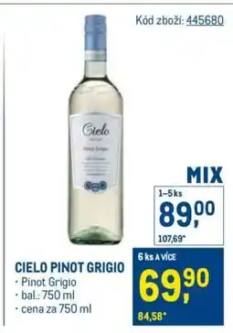 Makro CIELO PINOT GRIGIO nabídka