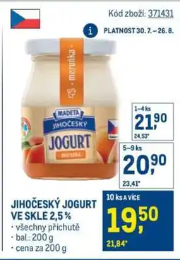 Makro JIHOČESKÝ JOGURT VE SKLE 2,5 % nabídka