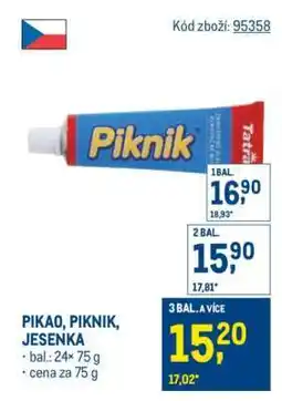 Makro PIKAO, PIKNIK, JESENKA nabídka