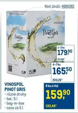 Makro VINOSPOL PINOT GRIS nabídka
