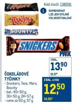 Makro ČOKOLÁDOVÉ TYČINKY nabídka