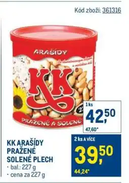 Makro KK arašídy pražené solené plech nabídka