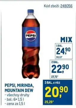Makro Pepsi, Mirinda, Mountain Dew nabídka