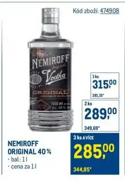 Makro NEMIROFF ORIGINAL 40 % nabídka