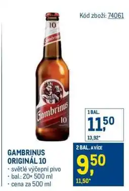 Makro Gambrinus Originál 10 nabídka
