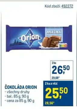 Makro ČOKOLÁDA ORION nabídka