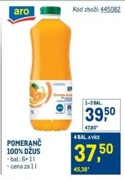 Makro POMERANČ 100% DŽUS nabídka
