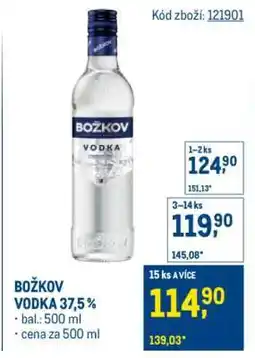 Makro Božkov Vodka 37,5 % nabídka