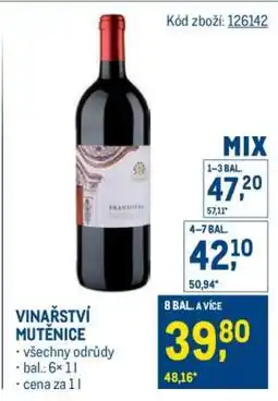 Makro Vinařství Mutěnice nabídka