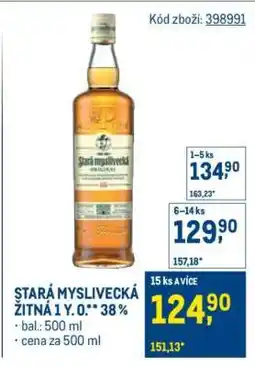 Makro STARÁ MYSLIVECKÁ ŽITNÁ 1 Y. O.** 38 % nabídka