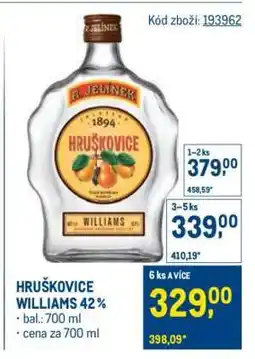 Makro Hruškovice Williams 42 nabídka
