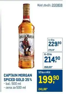 Makro Captain Morgan Spiced Gold 35 % nabídka