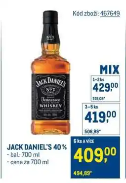 Makro Jack Daniel’s 40 nabídka