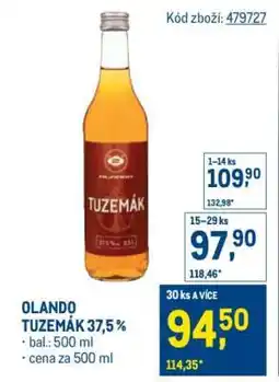 Makro OLANDO TUZEMÁK 37,5 % nabídka