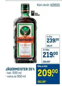 Makro Jägermeister 35% nabídka