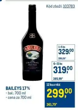Makro Baileys 17 % nabídka
