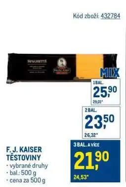 Makro F. J. Kaiser těstoviny nabídka