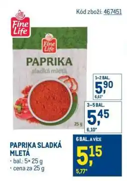 Makro Paprika sladká mletá nabídka