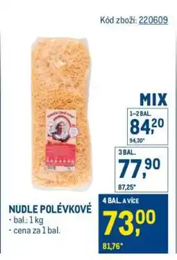 Makro Nudle polévkové nabídka
