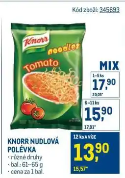 Makro Knorr Nudlová polévka nabídka