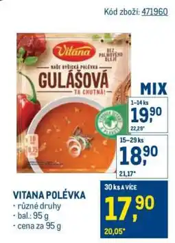Makro Vitana Polévka nabídka