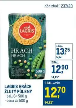 Makro Lagris hrách žlutý půlený nabídka