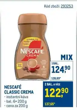 Makro Nescafé Classic, Crema nabídka