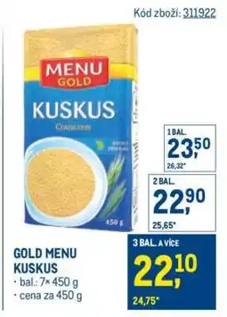 Makro Gold Menu kuskus nabídka