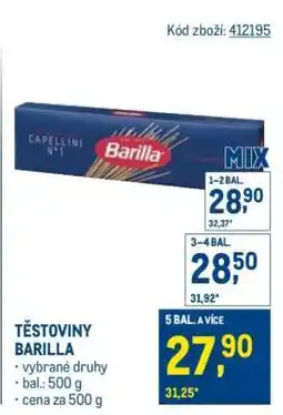 Makro TĚSTOVINY BARILLA nabídka