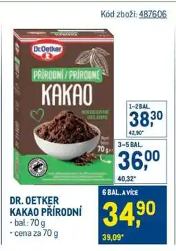 Makro DR. OETKER KAKAO PŘÍRODNÍ nabídka