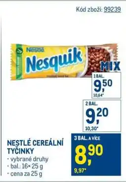 Makro Nestlé Cereální tyčinky nabídka