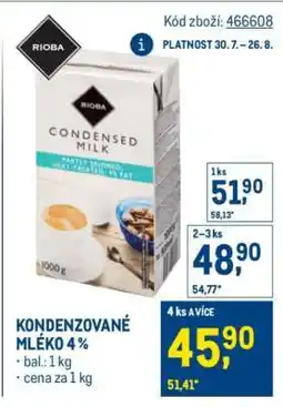 Makro KONDENZOVANÉ MLÉKO 4 % nabídka