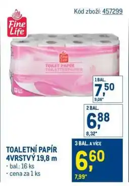 Makro TOALETNÍ PAPÍR 4VRSTVÝ 19,8 m nabídka