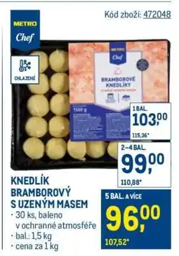 Makro Knedlík bramborový s uzeným masem nabídka