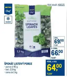 Makro Špenát listový porce nabídka