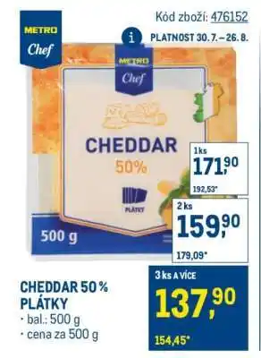 Makro CHEDDAR 50 % PLÁTKY nabídka