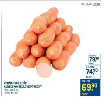 Makro Vodňanské kuře kuřecí koktejlové párečky nabídka