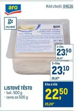 Makro Listové těsto nabídka