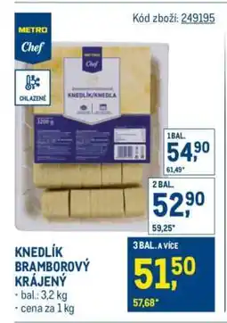 Makro KNEDLÍK BRAMBOROVÝ KRÁJENÝ nabídka