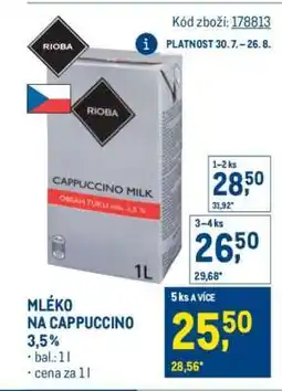 Makro MLÉKO NA CAPPUCCINO 3,5% nabídka