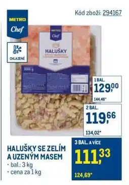 Makro Halušky se zelím a uzeným masem nabídka