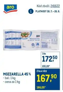 Makro Mozzarella 45 % nabídka