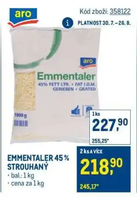 Makro Emmentaler 45 % strouhaný nabídka