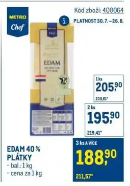 Makro EDAM 40 % PLÁTKY nabídka