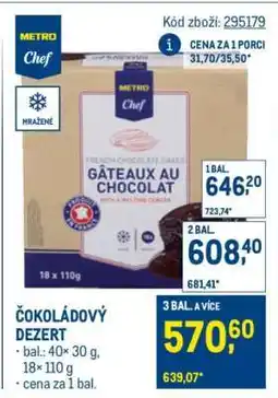 Makro GÂTEAUX AU CHOCOLAT nabídka