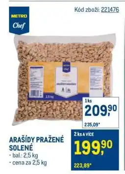 Makro Arašídy pražené solené nabídka