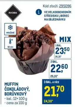 Makro Muffin čokoládový, borůvkový nabídka